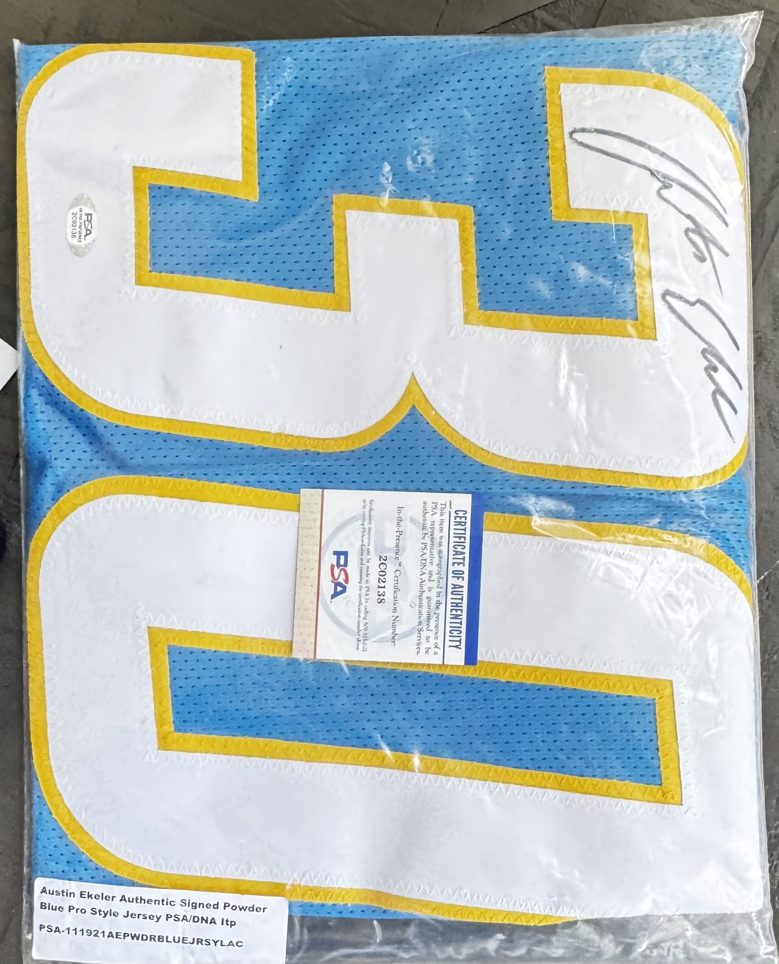 Austin Ekeler Signed Jersey Powder Blue Chargers #30 Pro Style