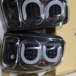 2002-2009 Chevy Trailblazer black c bar LED Tail Lights, 