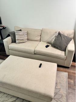 Living spaces sofa with ottoman