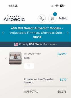 King AirPedic 650 6 Chamber Air Adjustable Smart Bed