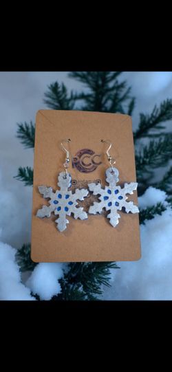 Metallic Frost Snowflake Earrings 