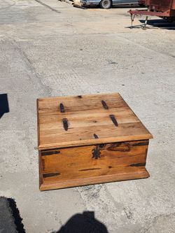 Rustic Wood Storage Trunk Coffee Table