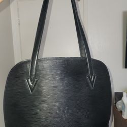 Authentic Louis Vuitton Black Epi Lussac Shoulder Tote Bag