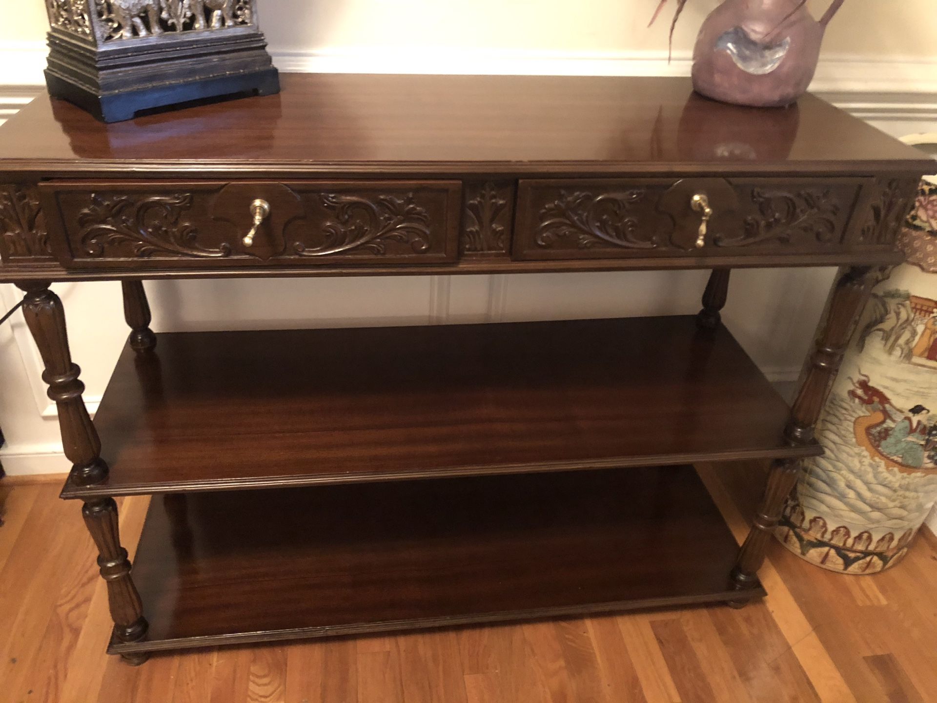 Solid Mahogany Console Table