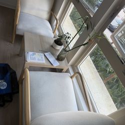 Set of 2 Sherpa Accent Chairs – Perfect Condition