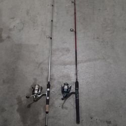 2x Fishing Poles With Reels