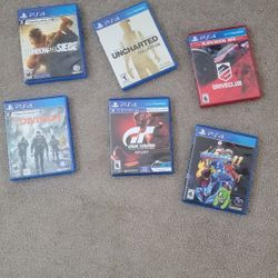 PS4 Games. Not played. All in Good Condition.
