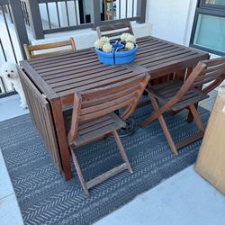 All wood Ikea outdoor dining set 