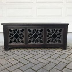 Solid Wood with Ornamental Iron - Coffee Table/Storage-PRICE REDUCED