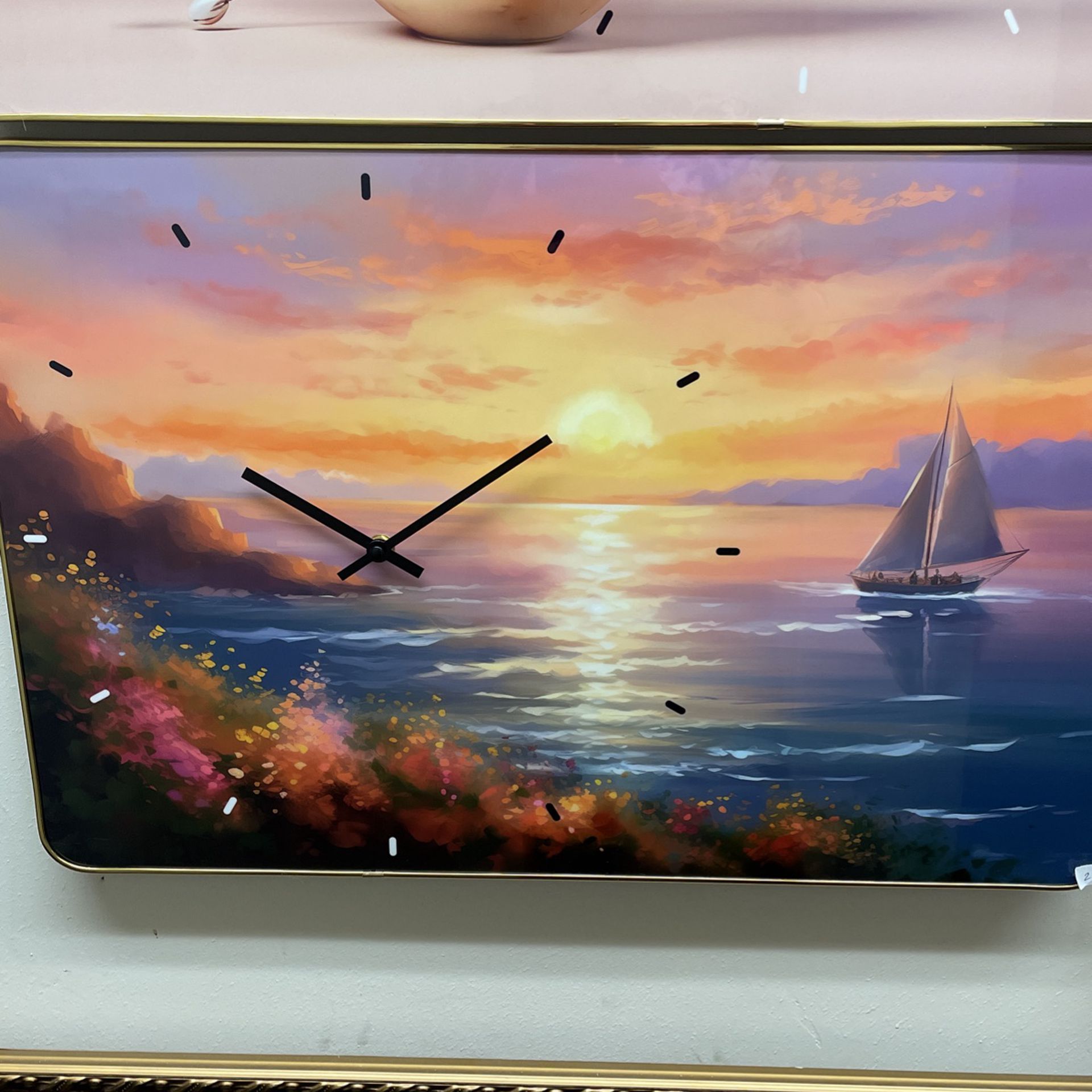 Wall Clock Sailboat By Mountain Sunset 