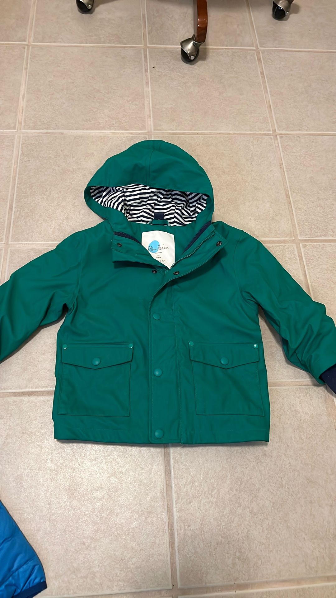 Boden Toddler Heavy Rain Coat Size 3-4Y