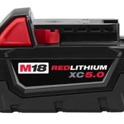 MILWAUKEE XC5.0 48-11-1850 M18 18-Volt Lithium-Ion XC Extended Capacity 5.0Ah Battery Pack