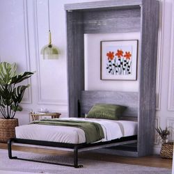 VilroCaz Solid  Wood Twin Size Murphy Bed