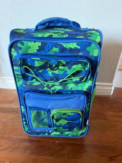 Carry on suitcase blue & green