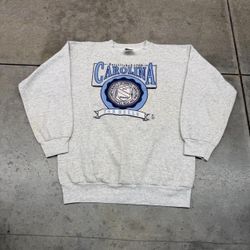 vintage university of north carolina unc tarheels collegiate grey crewneck xl