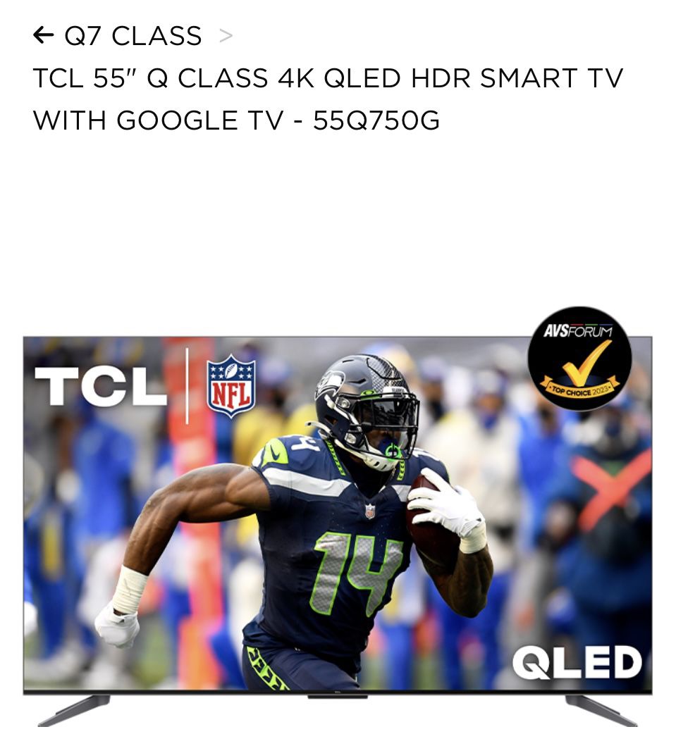 New 55' QLED TLC Smart Television 