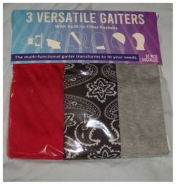 Set of 3 Versatile Gaiters/Masks/Balaclava/Scarfs (NEW)