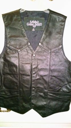 Leather motorcycle vest