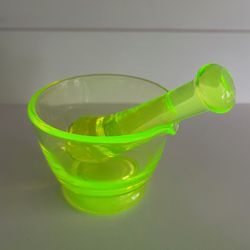 Mortar and Pestle Vaseline Glass Rare 8oz