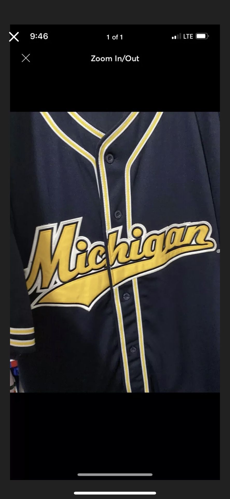 Michigan Baseball Jersey XXL & Shirt XXL