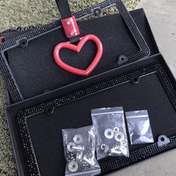 License Plate Frame & Heart Accessory 