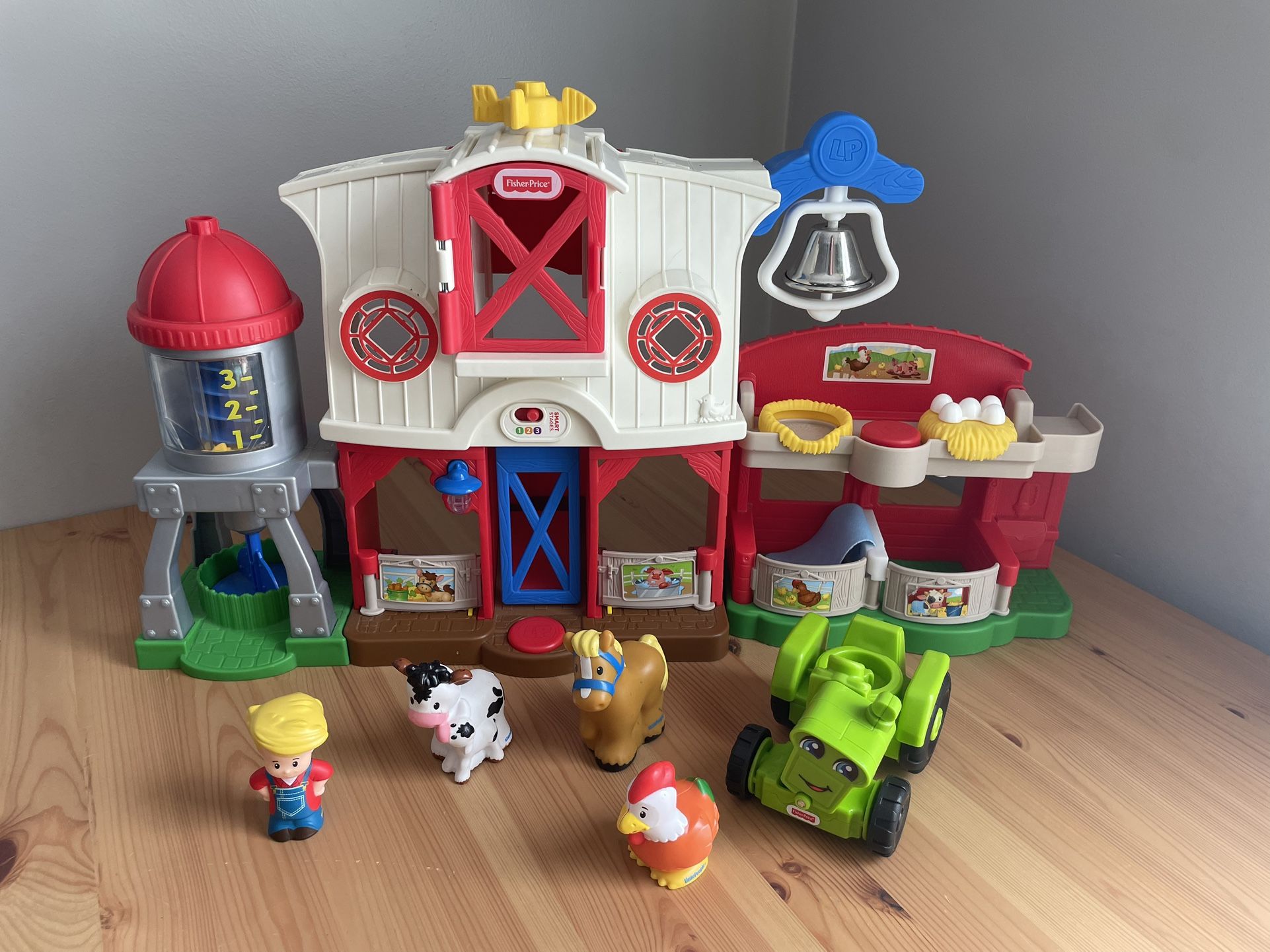 Fisher Price Little People Family Farm Red Barn Dollhouse With Animal Figures Tractor And Sounds
