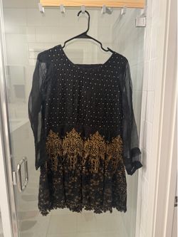 Pakistani Outfit - Black & Gold, Size M