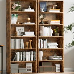 Vintage Brown Bookshelves Set of 2