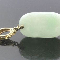 Women's 14k Yellow Gold Jade Unique Pendant 4.2g #31246