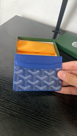 Blue leather cardholder