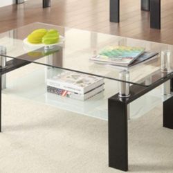 Industrial Glass Coffee Table 