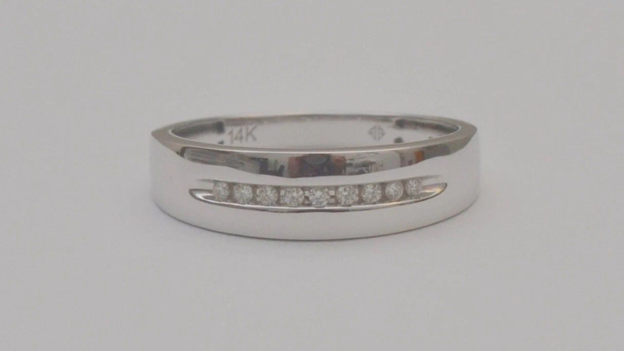 14k white gold diamond band ring preowned channel set diamond band size 10.25