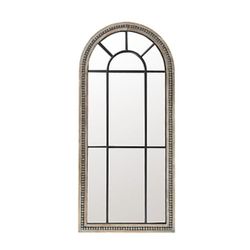 NEW - LuxenHome 22" W x 48" H Arch Brown/Black Framed Wall Mirror