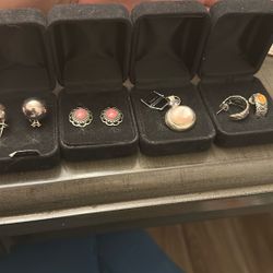 Silver Earrings And Pendant 