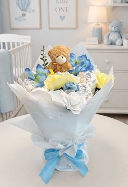 Baby boy diaper bouquet