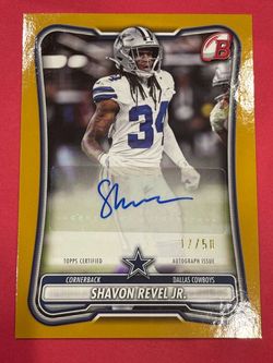 2026 Bowman Shavon Revel Jr Gold Auto /50 #BPA-SR Dallas Cowboys