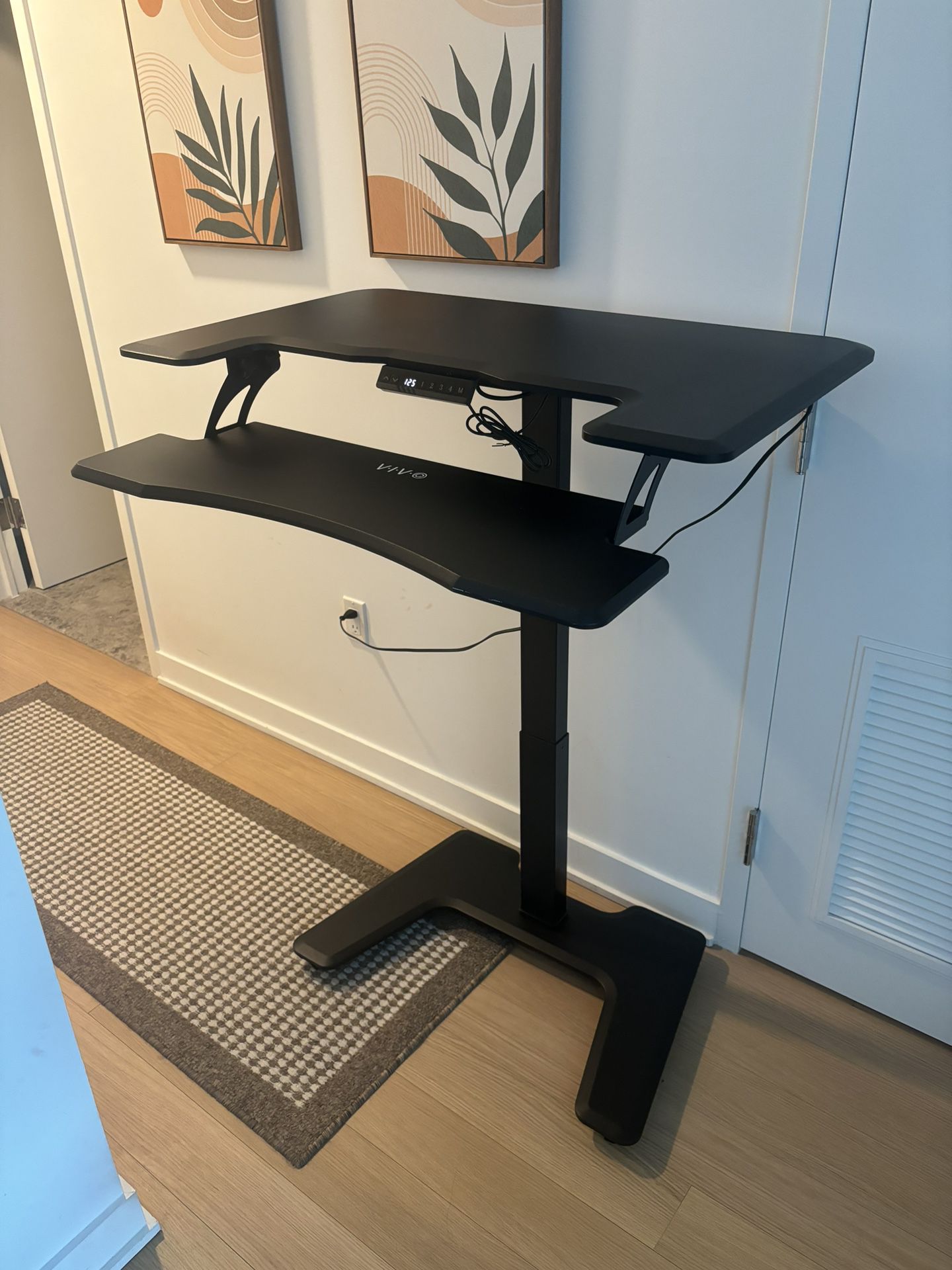 Black Standing Desk And Sitting Work Office Table