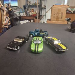 Lot Of 4 KiNSMART Diecast Toy Cars, Pull-Back-Action - Excellent Condition