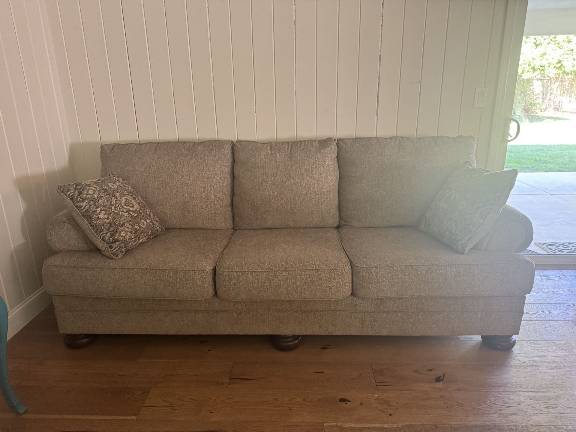 Sofa and oversized chair with ottoman.  Like new
