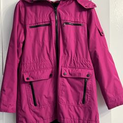 London Fog Hooded Fleece Lined Coat - Size M