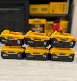 DeWalt 20V MAX 5AH batteries (Each) $60 Price Firm