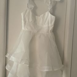 RUFFLE STRAP MINI DRESS - WHITE