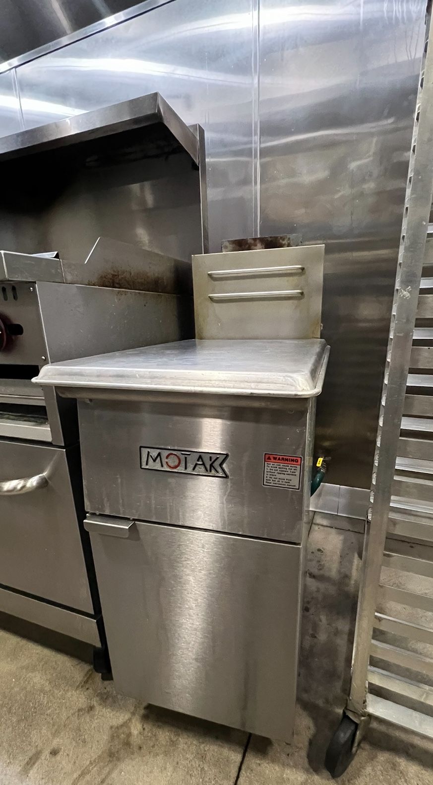 2 Gas Fryer - 50 lb Vat, Floor Model, Liquid Propane, Asking $699 each, flexible pricing, has 12 month warranty