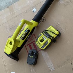 (read description for details) RYOBI 18V LEAF BLOWER WITH BATTERY & CHARGER
