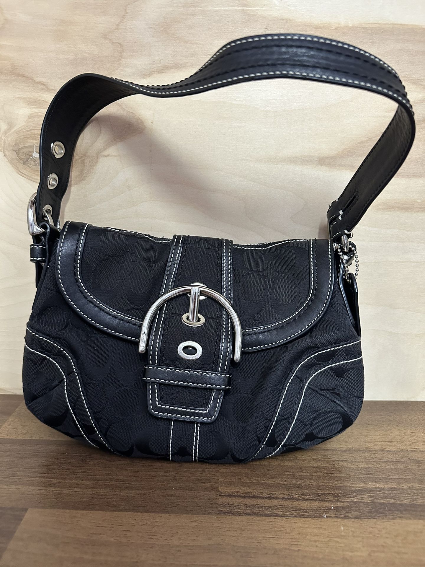 Coach 10296 SMALL Vintage Soho Black Signature C Canvas Shoulder/Tote Bag Purse