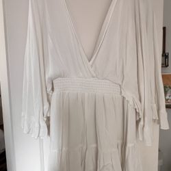 White Dress With Built In Shorts 