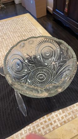 Large Crystal Punch Bowl, 17 Cups
