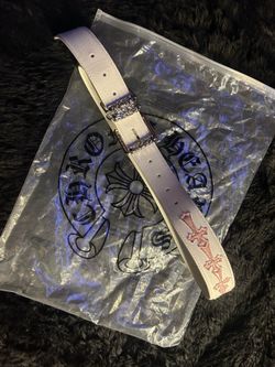 Chrome heart belt (pink cross/ metallic latch