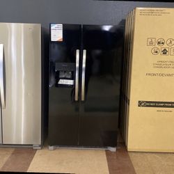 Frigidaire Glossy Side By Side Refrigerator With Water Dispenser And Ice Maker