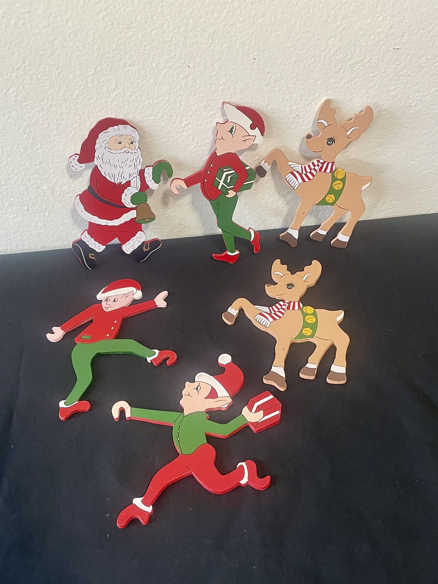 Beistle Vintage Christmas Santa & Elves Cutouts